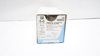 Ethicon 8698G 5-0 PROLENE Stre P-3 13mm 3/8c Reverse Cutting 18 in. (x)-Box of 8